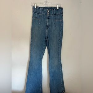 Free People High rise stretchy denim bootcut pants